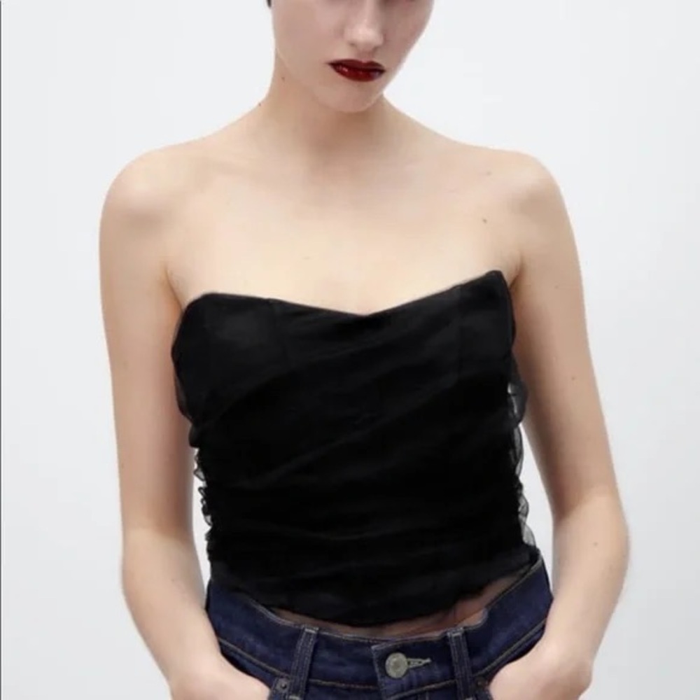 Zara tulle corset top